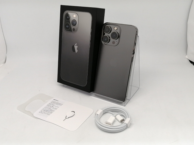 【中古】Apple SoftBank 【SIMフリー】 iPhone 13 Pro 256GB グラファイト MLUN3J/A【川越クレアモール】保証期間１ヶ月【ランクB】