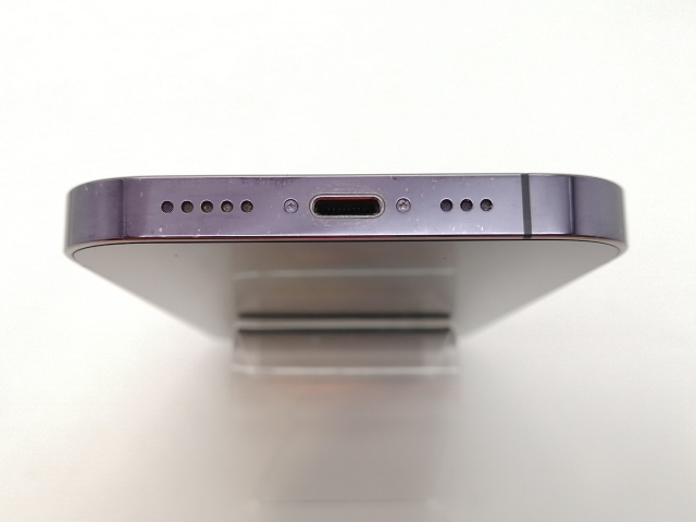 【中古】Apple 国内版 【SIMフリー】 iPhone 14 Pro 256GB ディープパープル MQ1E3J/A【高崎モントレー】保証期間１ヶ月【ランクC】