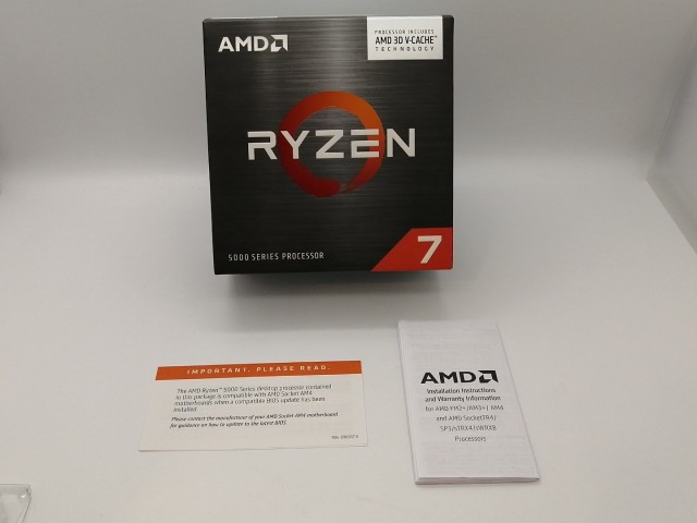 【中古】AMD Ryzen 7 5800X3D (3.4GHz/TC:4.5GHz) BOX AM4/8C/16T/L3 96MB/TDP105W【高崎モントレー】保証期間１週間