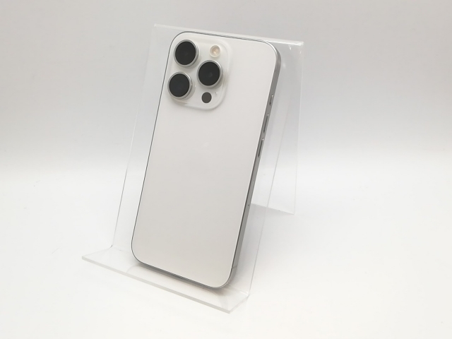 【中古】Apple 国内版 【SIMフリー】 iPhone 15 Pro 128GB ホワイトチタニウム MTU83J/A【高崎モントレー】保証期間１ヶ月【ランクB】