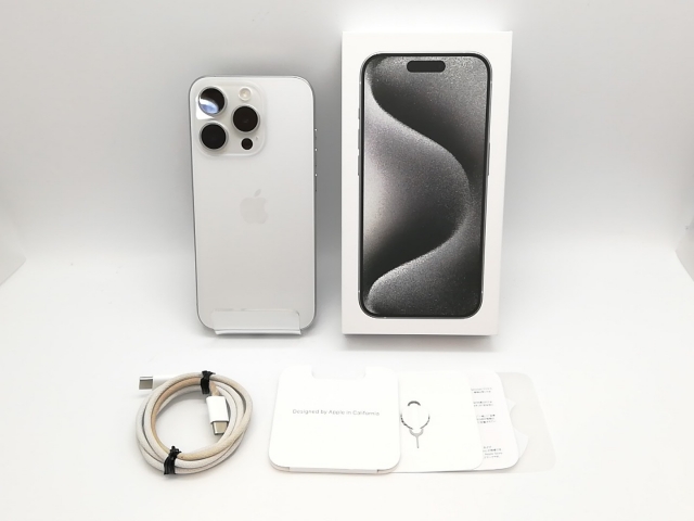 【中古】Apple 国内版 【SIMフリー】 iPhone 15 Pro 128GB ホワイトチタニウム MTU83J/A【高崎モントレー】保証期間１ヶ月【ランクB】_9