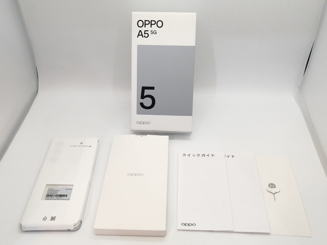 未使用】Oppo au 【SIMフリー】 OPPO A5 5G 4GB 128GB ホワイト OPG06 
