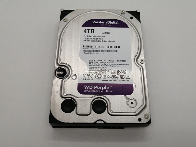 【中古】W.D. WD40PURX WD Purple 4TB/IntelliPower/64MB/6Gbps【大須アメ横】保証期間１週間 11,235円