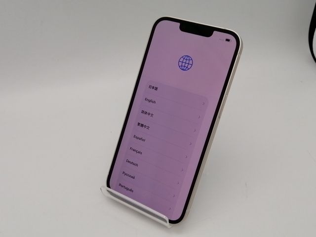 【中古】【赤ロム保証あり】Apple 楽天モバイル 【SIMフリー】 iPhone 13 128GB スターライト MLND3J/A【広島本通】保証期間１ヶ月【ランクC】_1