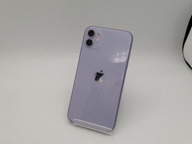 【中古】Apple au 【SIMロック解除済み】 iPhone 11 64GB パープル MWLX2J/A【三宮駅前】保証期間１ヶ月【ランクC】