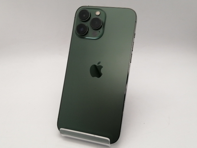 【中古】Apple au 【SIMフリー】 iPhone 13 Pro Max 256GB アルパイングリーン MNCV3J/A【福岡天神】保証期間１ヶ月【ランクB】