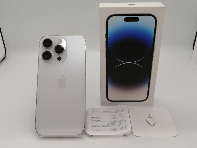 【中古】Apple 国内版 【SIMフリー】 iPhone 14 Pro 128GB シルバー MQ013J/A【広島】保証期間１ヶ月【ランクC】