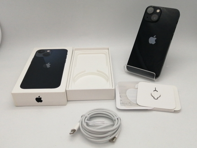 【中古】Apple docomo 【SIMフリー】 iPhone 13 mini 128GB ミッドナイト MLJC3J/A【広島本通】保証期間１ヶ月【ランクC】