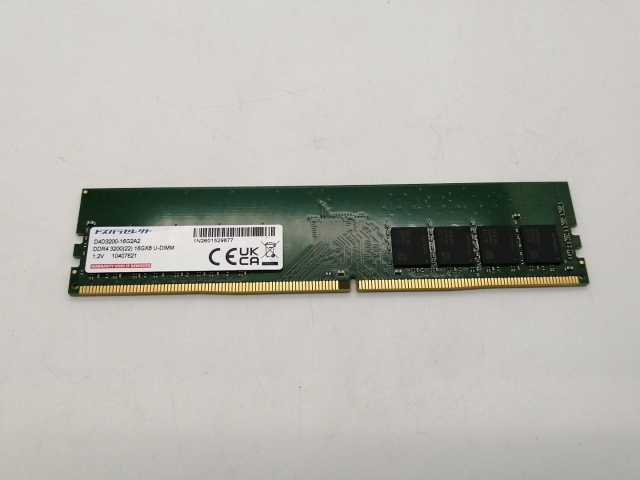 【中古】DDR4 16GB PC4-25600(DDR4-3200)【デスクトップPC用】【広島本通】保証期間１週間