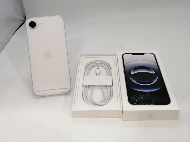 【未使用】Apple au 【SIMフリー】 iPhone 16e 128GB ホワイト MD1R4J/A【浜松駅前】保証期間３ヶ月_3