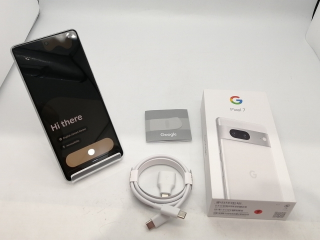 中古】Google au 【SIMフリー】 Pixel 7 スノー 8GB 128GB G03Z5【広島