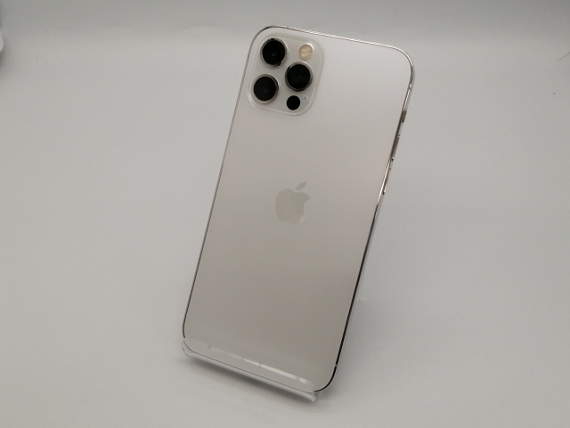 【中古】Apple SoftBank 【SIMロック解除済み】 iPhone 12 Pro 128GB シルバー MGM63J/A【広島本通】保証期間１ヶ月【ランクC】
