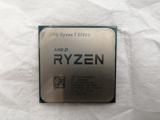 【中古】AMD Ryzen 7 5700X (3.4GHz/TC:4.6GHz) BOX AM4/8C/16T/L3 32MB/TDP 65W【広島本通】保証期間１週間