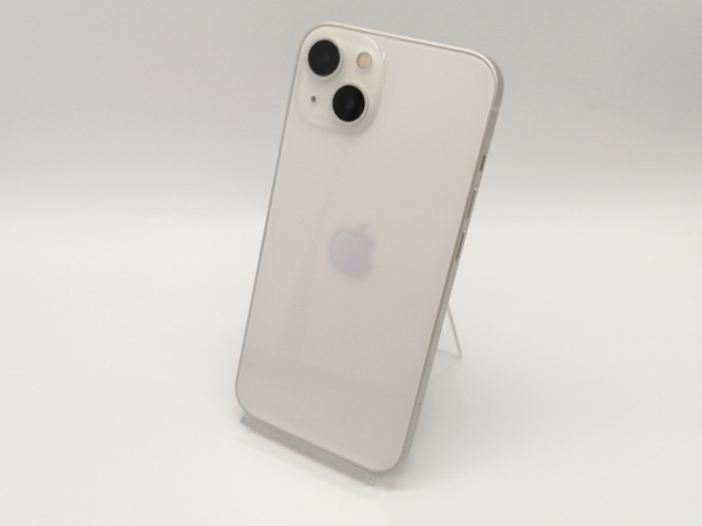 【中古】Apple au 【SIMフリー】 iPhone 13 128GB スターライト MLND3J/A【小倉駅前】保証期間１ヶ月【ランクB】