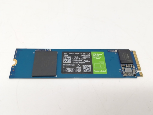 【中古】W.D. Green SN350 NVMe SSD(WDS100T3G0C) 1TB/M.2 2280(PCIe3.0 NVMe)/QLC【アリオ倉敷】保証期間１週間