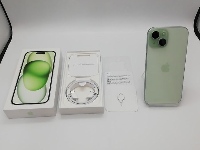 【中古】Apple 国内版 【SIMフリー】 iPhone 15 128GB グリーン MTMM3J/A【鹿児島中町】保証期間１ヶ月【ランクB】