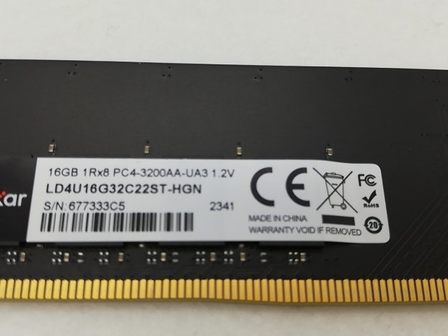 【中古】DDR4 16GB PC4-25600(DDR4-3200)【デスクトップPC用】【アリオ倉敷】保証期間１週間_2
