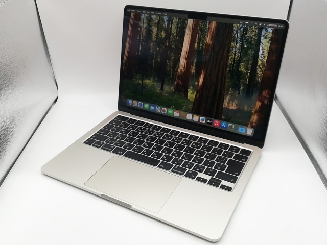 【中古】Apple MacBook Air 13インチ M3(CPU:8C/GPU:8C) 16GB/256GB スターライト MC8J4J/A (13インチ, M3, 2024)【川崎駅前】保証期間１ヶ月【ランクB】