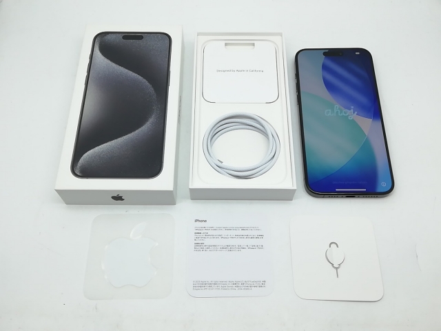 【中古】【赤ロム保証あり】Apple au 【SIMフリー】 iPhone 15 Pro Max 256GB ブラックチタニウム MU6P3J/A【柏】保証期間１ヶ月【ランクA】