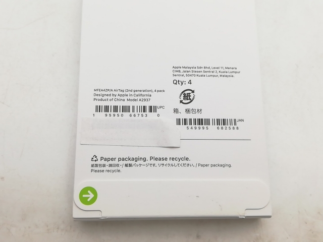 【未使用】Apple AirTag（第2世代） 4パック MFEA4ZP/A【柏】保証期間１週間_2