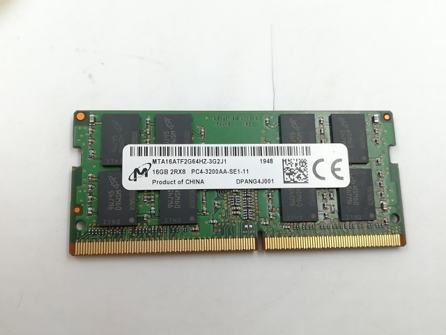 【中古】260PIN 16GB DDR4-3200(PC4-25600) SODIMM 【ノートPC用】【千葉】保証期間１週間