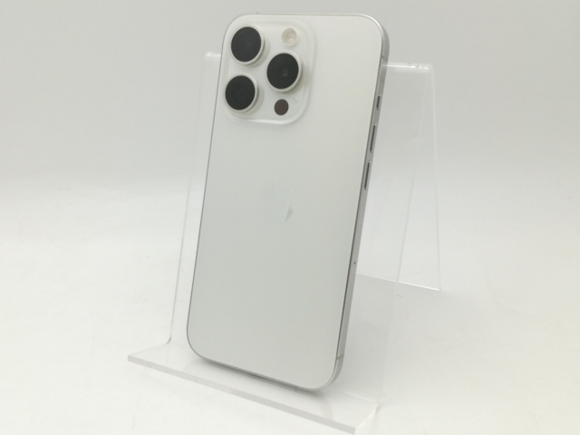 【中古】Apple 国内版 【SIMフリー】 iPhone 15 Pro 256GB ホワイトチタニウム MTUD3J/A【千葉】保証期間１ヶ月【ランクA】