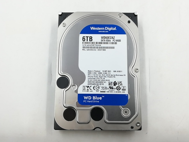 【中古】W.D. WD60EZAZ WD Blue 6TB/5400rpm/256MB/6Gbps【千葉】保証期間１週間