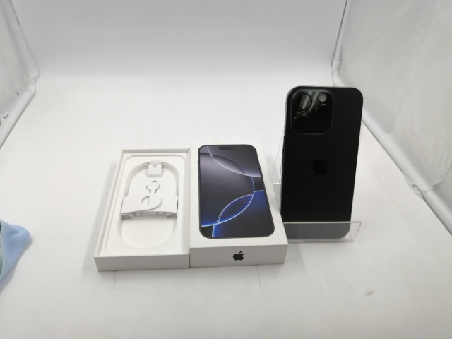 【中古】Apple SoftBank 【SIMフリー】 iPhone 16 Pro 128GB ブラックチタニウム MYMV3J/A【千葉】保証期間１ヶ月【ランクB】