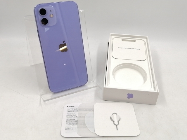 【中古】Apple au 【SIMロック解除済み】 iPhone 12 64GB パープル MJNH3J/A【千葉】保証期間１ヶ月【ランクA】