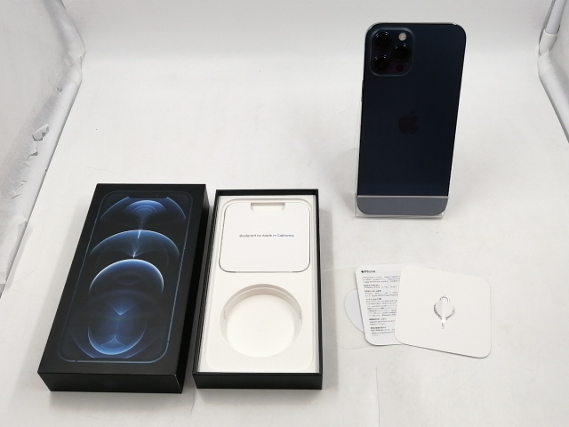 【中古】Apple SoftBank 【SIMロック解除済み】 iPhone 12 Pro Max 128GB パシフィックブルー MGCX3J/A【川崎】保証期間１ヶ月【ランクC】_7