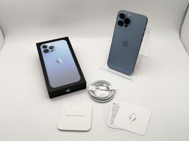 【au中古】iPhone13ProMax256GB - シエラブルー 美品】iPhone 13 Pro 256GB シエラブルー SIMフリー iPhone 13 Pro