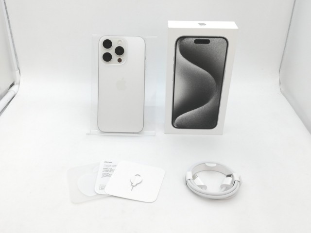 【中古】Apple 国内版 【SIMフリー】 iPhone 15 Pro 128GB ホワイトチタニウム MTU83J/A【中野】保証期間１ヶ月【ランクB】