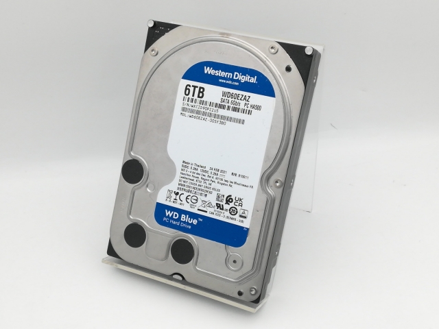 【中古】W.D. WD60EZAZ WD Blue 6TB/5400rpm/256MB/6Gbps【中野】保証期間１週間