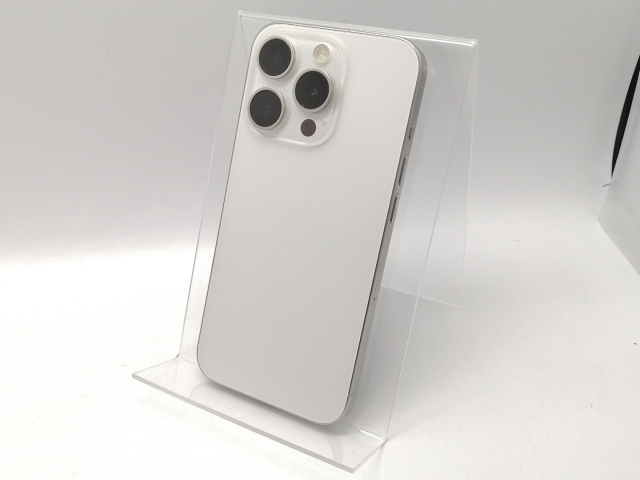 【中古】Apple 国内版 【SIMフリー】 iPhone 15 Pro 256GB ホワイトチタニウム MTUD3J/A【高崎モントレー】保証期間１ヶ月【ランクC】