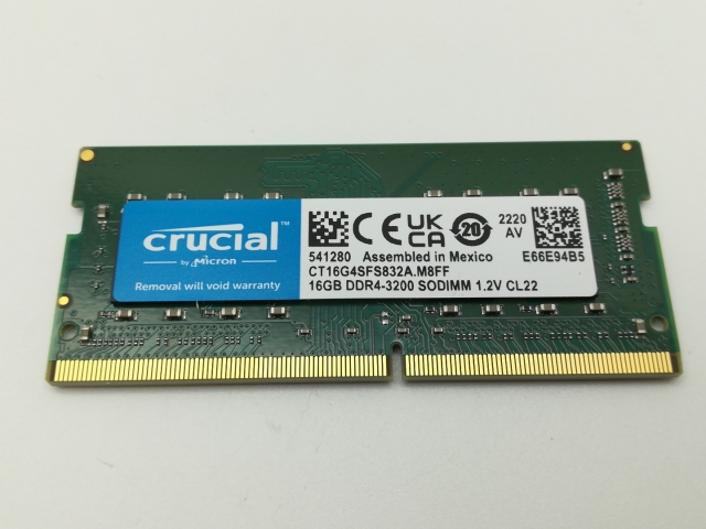 【中古】260PIN 16GB DDR4-3200(PC4-25600) SODIMM 【ノートPC用】【新橋】保証期間１週間