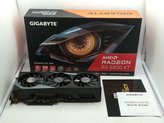 【中古】GIGABYTE Radeon RX 6800 XT GAMING OC 16G（GV-R68XTGAMING OC-16GD） RX6800XT/16GB(GDDR6)/PCI-E【神戸】言いはなつ継続期間１週