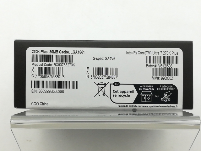 【未使用】Intel Core Ultra 7 270K Plus (3.7GHz) Box LGA1851/24C(P:8C/E:16C)/24T/L3 36M/Intel Graphics/PBP125W【神戸】保証期間１週間_3