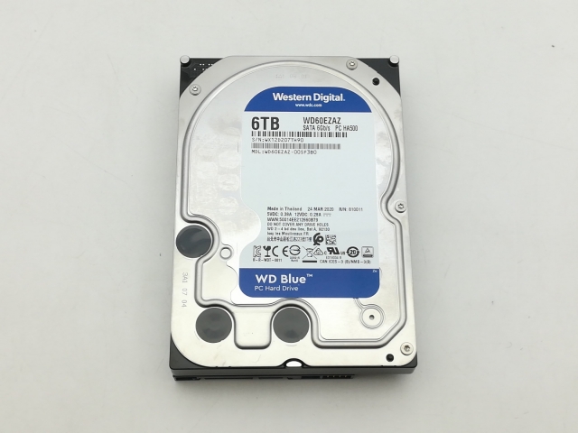 【中古】W.D. WD60EZAZ WD Blue 6TB/5400rpm/256MB/6Gbps【神戸】保証期間１週間