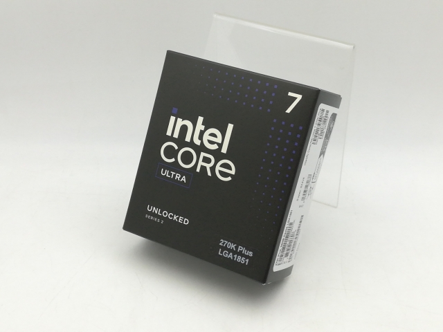 【未使用】Intel Core Ultra 7 270K Plus (3.7GHz) Box LGA1851/24C(P:8C/E:16C)/24T/L3 36M/Intel Graphics/PBP125W【神戸】保証期間１週間