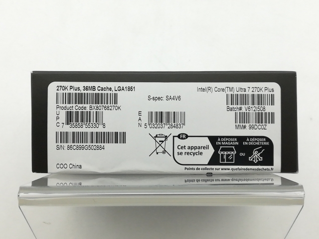 【未使用】Intel Core Ultra 7 270K Plus (3.7GHz) Box LGA1851/24C(P:8C/E:16C)/24T/L3 36M/Intel Graphics/PBP125W【神戸】保証期間１週間_3