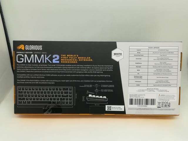【未使用】Glorious PC Gaming Race Glorious GMMK 2 65% Pre-Built GLO-GMMK2-65-FOX-W [White/US配列]【日本橋3】保証期間１週間_1
