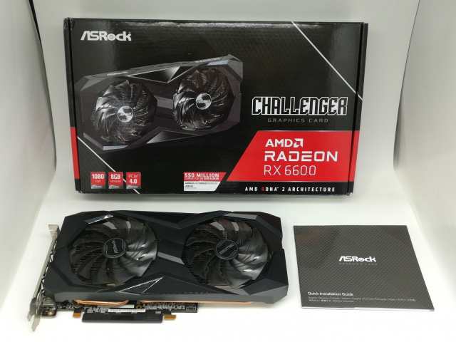 【中古】ASRock Radeon RX 6600 Challenger D 8GB （RX6600 CLD 8G）RX6600/8GB(GDDR6)【日本橋3】保証期間１週間