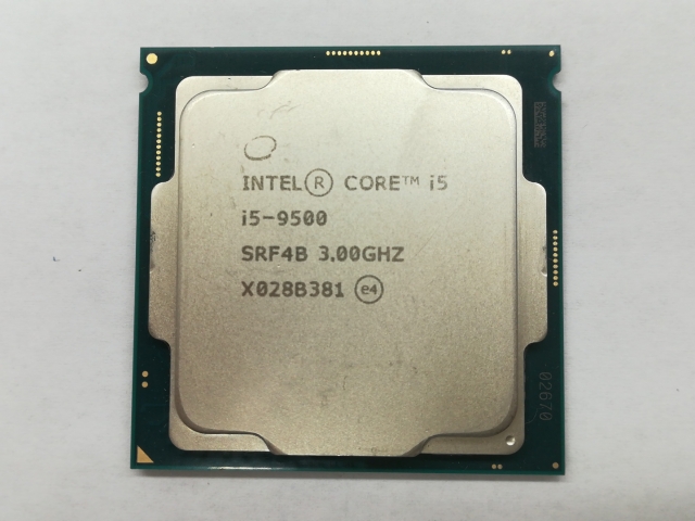 【中古】Intel Core i5-9500 (3GHz/TB:4.4GHz/SRF4B/U0) bulk LGA1151/6C/6T/L3 9M/UHD630/TDP65W【日本橋3】保証期間１週間