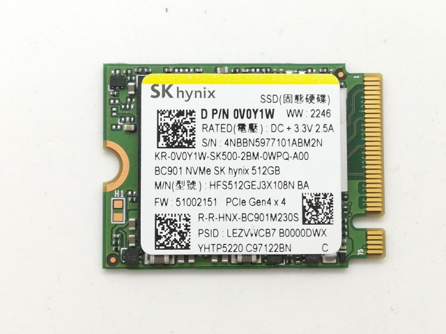 【中古】各社 512GB SSD (M.2 2230/PCIe4.0 NVMe)【日本橋3】保証期間１週間 8,745円