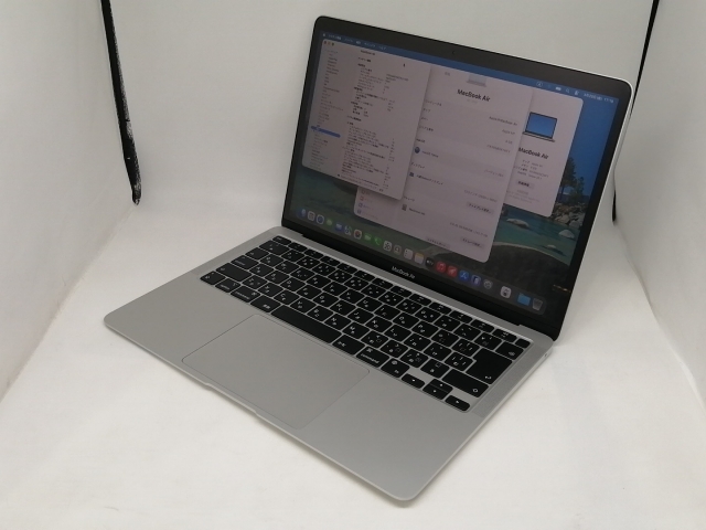 【中古】Apple MacBook Air 13インチ M1(CPU:8C/GPU:7C) 8GB/256GB シルバー MGN93J/A (M1・2020)【日本橋3】保証期間１ヶ月【ランクA】