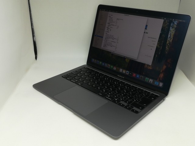 【中古】Apple MacBook Air 13インチ M1(CPU:8C/GPU:7C) 8GB/256GB スペースグレイ MGN63J/A (M1・2020)【日本橋3】保証期間１ヶ月【ラン