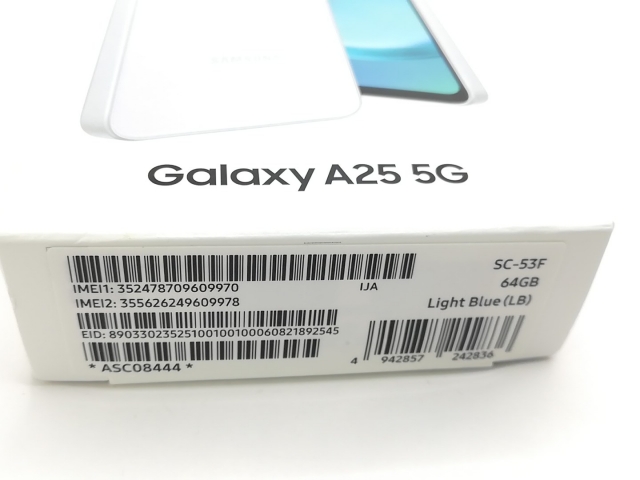 【未使用】SAMSUNG docomo 【SIMフリー】 Galaxy A25 5G ライトブルー 4GB 64GB SC-53F【戸塚】保証期間３ヶ月_2