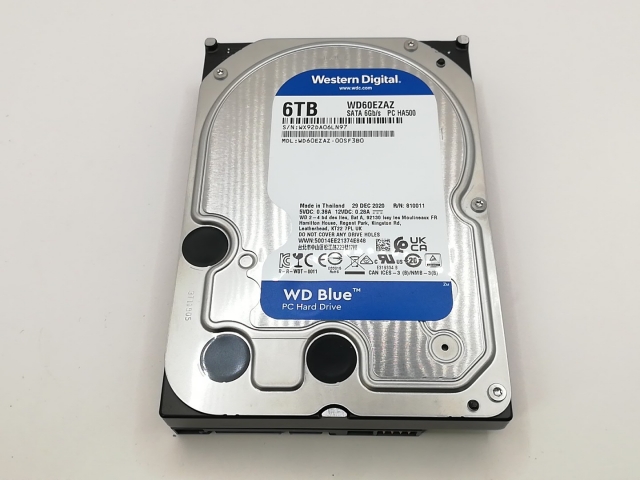 【中古】W.D. WD60EZAZ WD Blue 6TB/5400rpm/256MB/6Gbps【戸塚】保証期間１週間