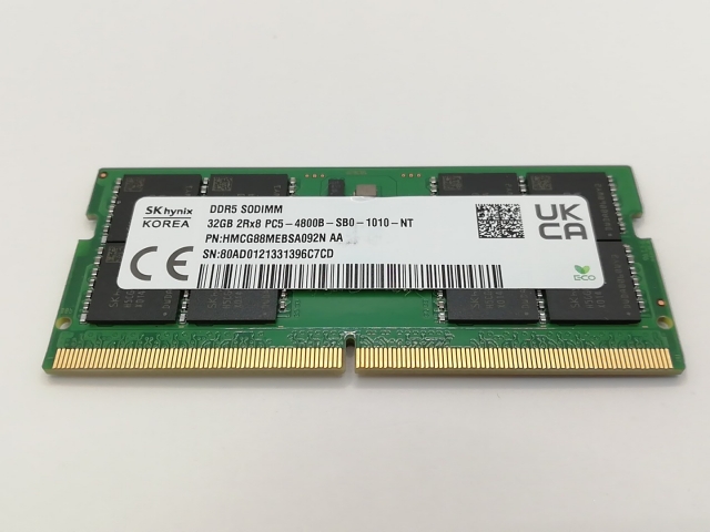 【中古】262PIN SODIMM 32GB DDR5-4800(PC5-38400)【ノートPC用】【戸塚】保証期間１週間
