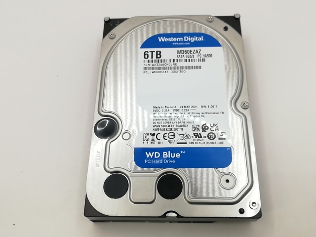 【中古】W.D. WD60EZAZ WD Blue 6TB/5400rpm/256MB/6Gbps【戸塚】保証期間１週間